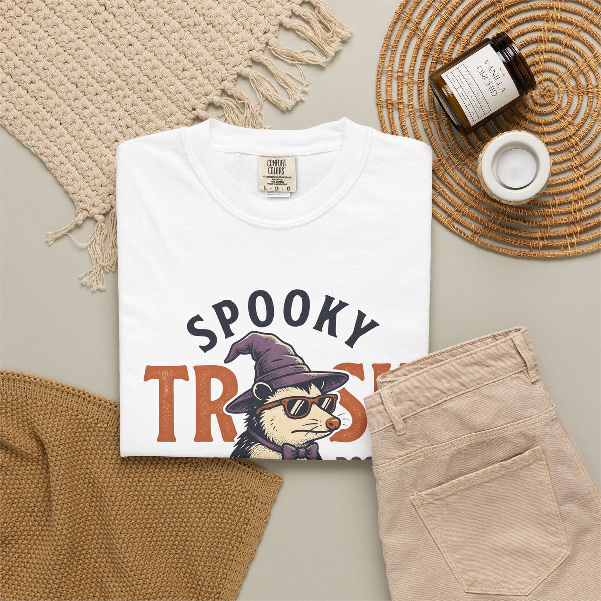 Possum Wizard Halloween Animal Gift Vintage Opossum Spooky Fan Retro Creature Hand Drawn T-Shirt