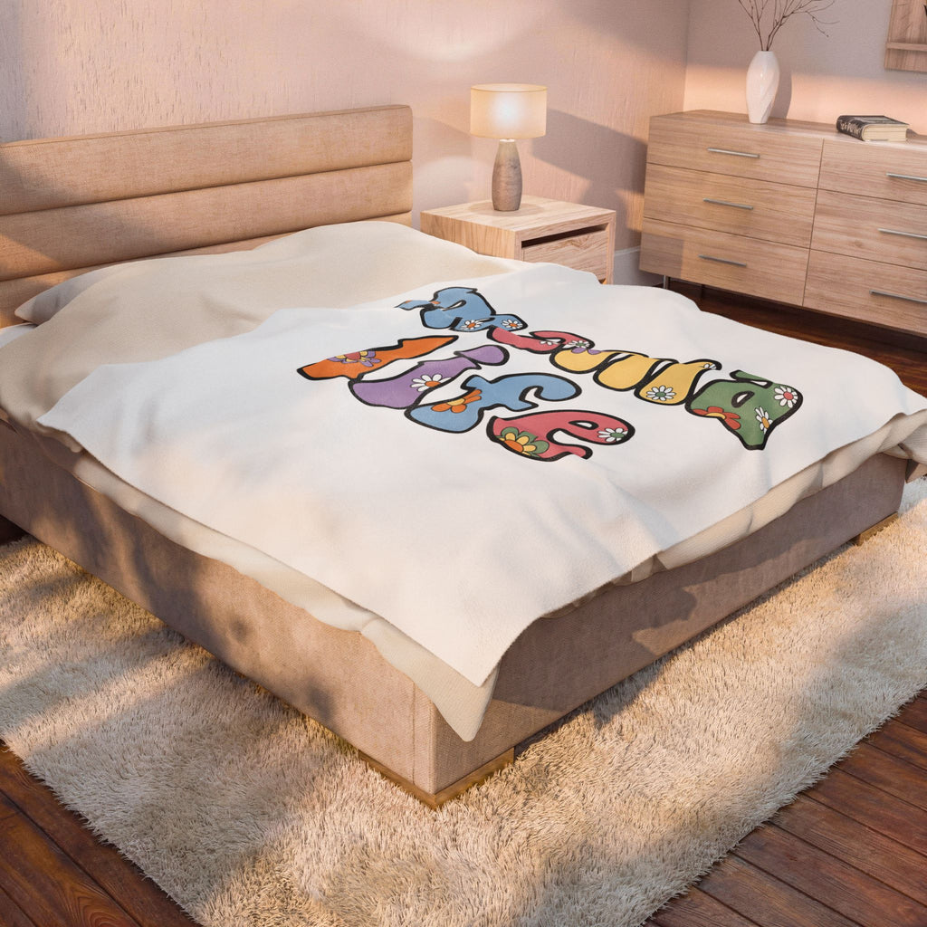 Bloom Typography Blanket Moms Relatives Gift Women Boho Blanket Typography Blanket Motherhood Enthusiast Bohemian Blanket Family Graphic Classic