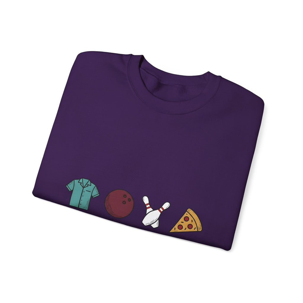 Bowling Symbols Bowling Cuisine Gift Hand Drawn Bowling Icons T Sweatshirt