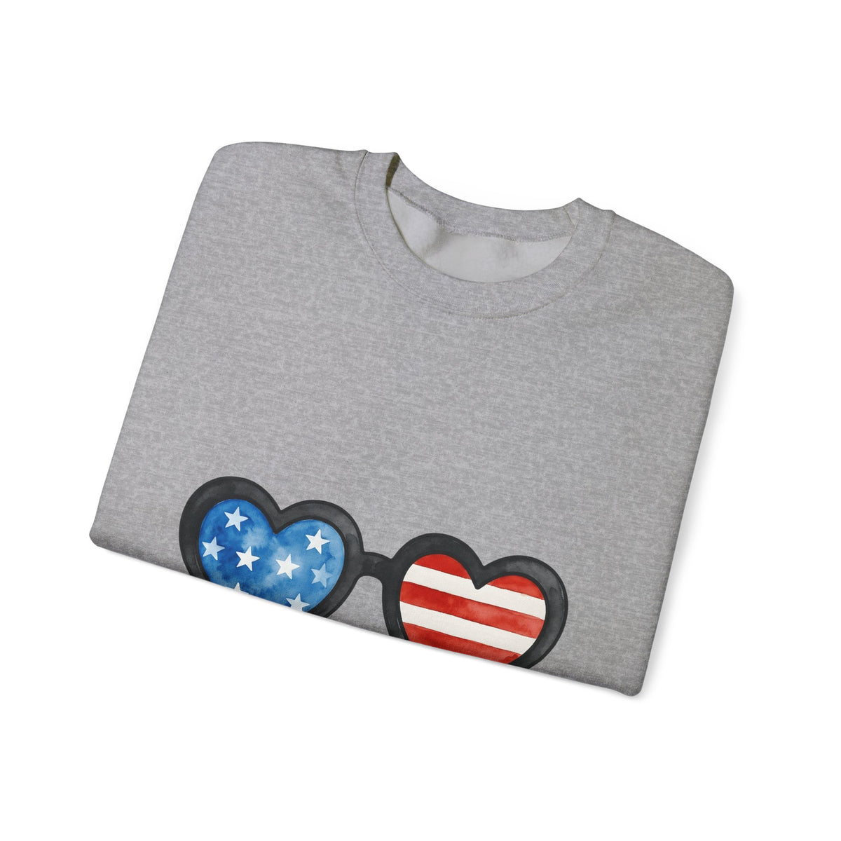 Heart Sunglasses Sweatshirt 4th Of July Patriotic Gift Women Watercolor Sweatshirt Shades Sweatshirt Independence Day Fan Painted Sweatshirt American Graphic
