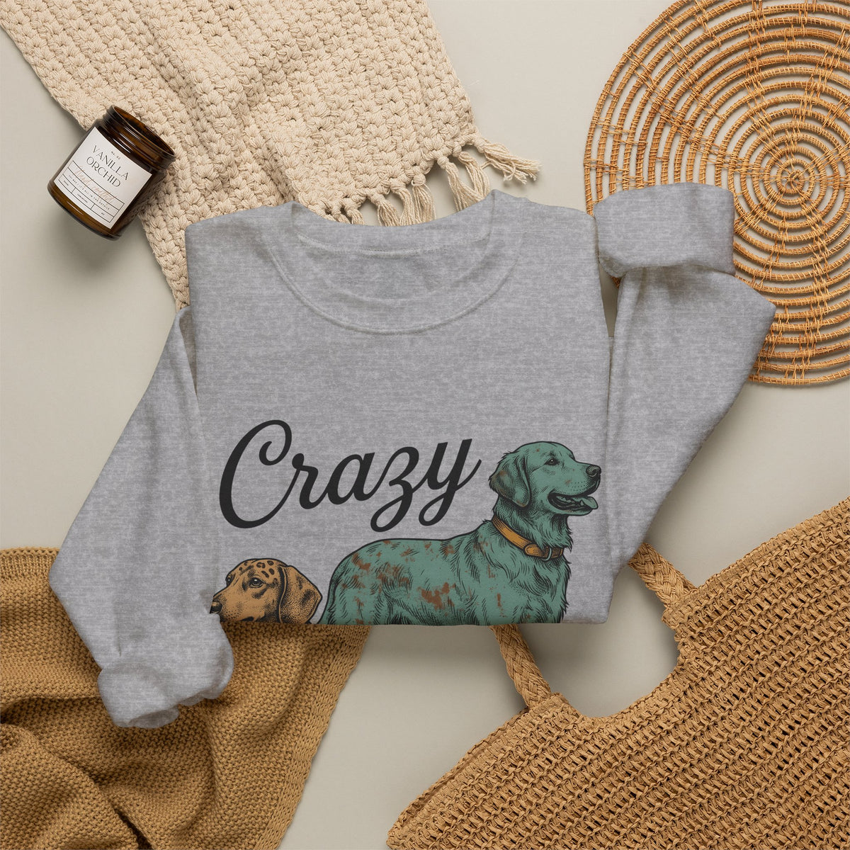 Dog Duo Sweatshirt Dog Mom Pets Gift Women Vintage Sweatshirt Canine Sweatshirt Dog Mom Fan Retro Sweatshirt Animal Graphic Hand Drawn Leopard Print Sweatshirt