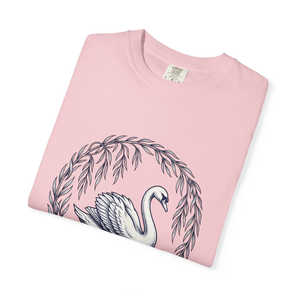Swan Drawing T-Shirt Animal Environment Gift Women Cartoon T-Shirt Duck T-Shirt Wildlife Fan Waterfowl T-Shirt Eco Graphic Rustic Lake Bloom T-Shirt