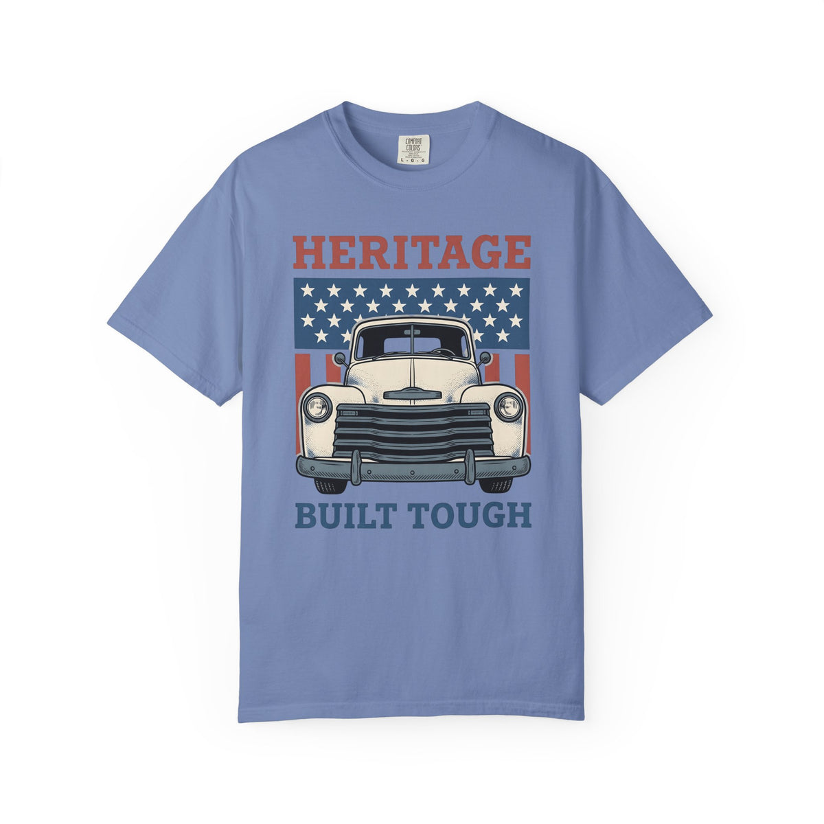 Antique Lorry T-Shirt America Liberty Gift Women Retro T-Shirt Truck T-Shirt Patriot Enthusiast Vintage T-Shirt Freedom Graphic Line Art Flag