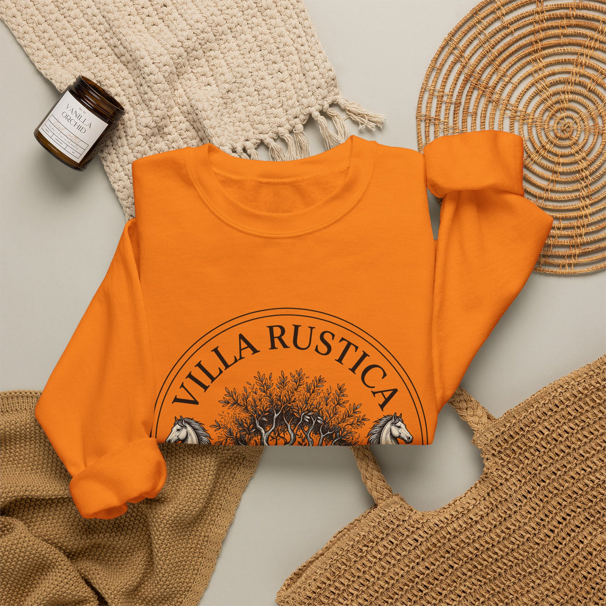 Horse Tree Sweatshirt Vineyard Equestrian Gift Women Vintage Sweatshirt Equine Sweatshirt Winery Enthusiast Retro Sweatshirt Horseback Graphic Hand Drawn Olive
