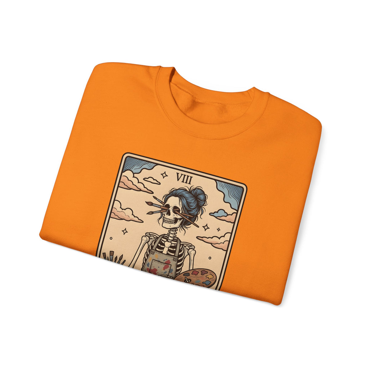 Skeleton Artist Sweatshirt Artist Gothic Gift Women Tarot Card Sweatshirt Skeleton Sweatshirt Art Enthusiast Occult Graphic Sweatshirt Vintage Sunflower Sweatshirt