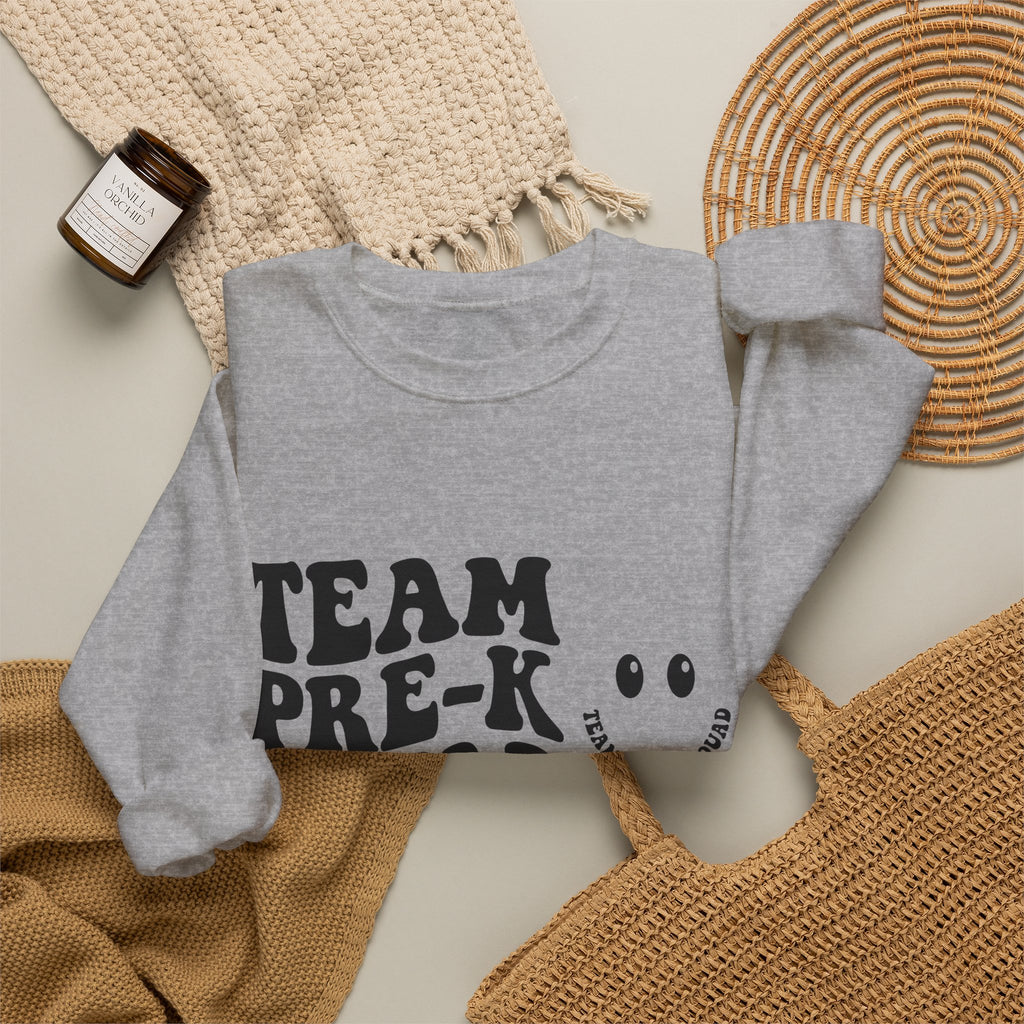 Smiley Face Teachers School Gift Playful Emoji Educator Enthusiast Fun Classroom Retro Bold Text Sweatshirt