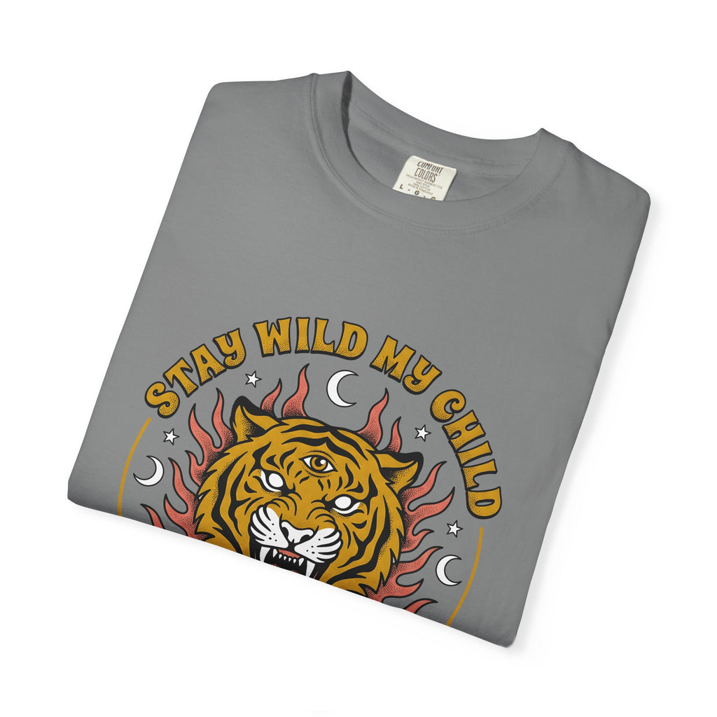 Tiger Head T-Shirt Boho Chic Animal Gift Women Psychedelic T-Shirt Tiger T-Shirt Hippie Fan Tribal Graphic Vintage Rose T-Shirt
