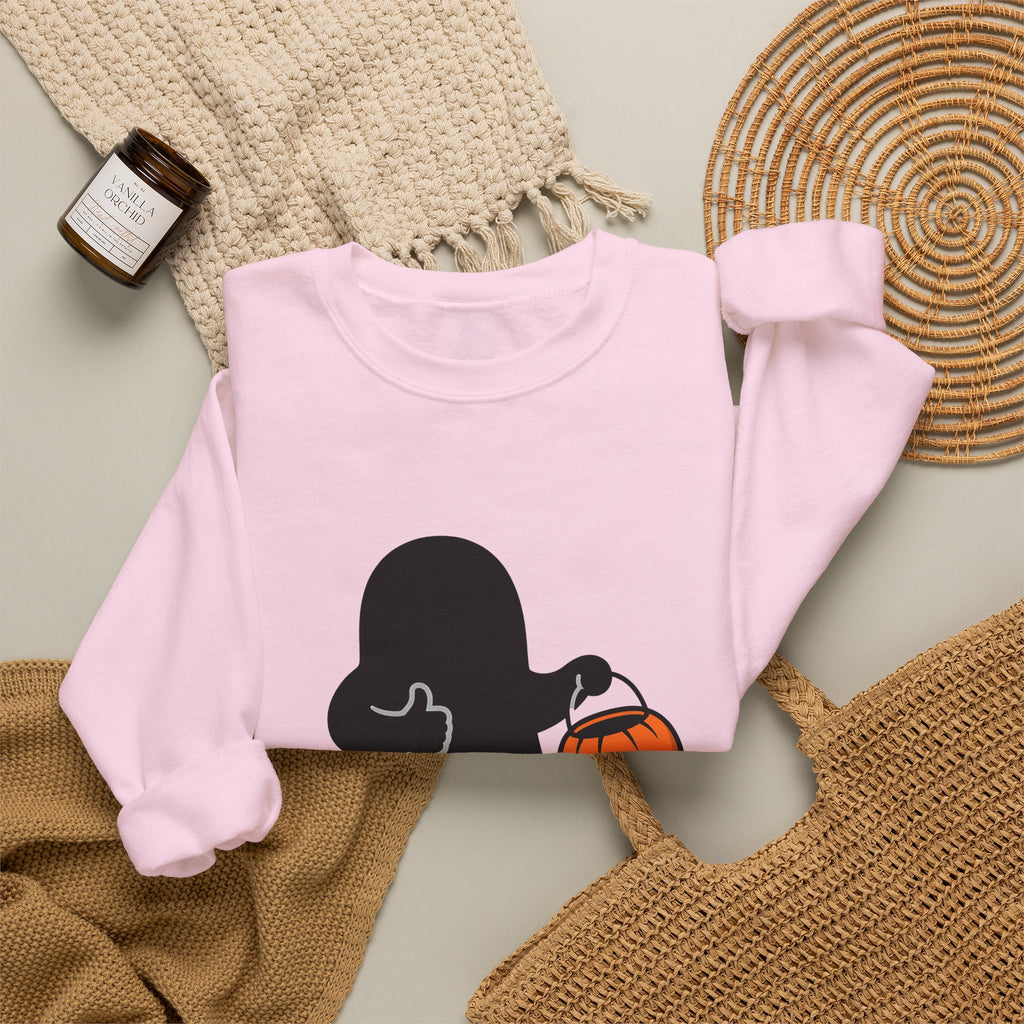 Ghost Halloween Satire Gift Specter Horror Fan Spooky Parody Plain Halloween Sweatshirt