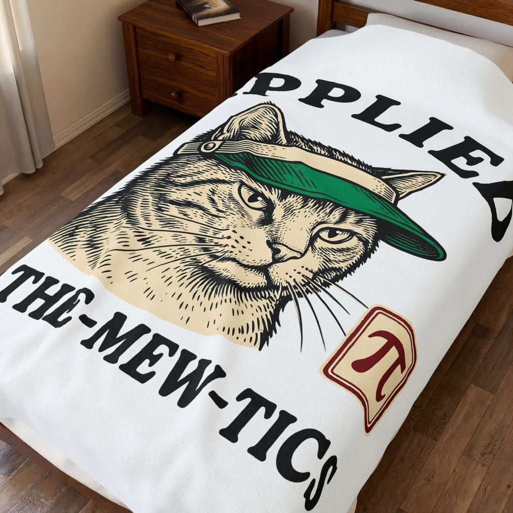 Kitty Art Blanket Cat Calculus Gift Women Throwback Blanket Cat Blanket Cat Fan Vintage Blanket Math Graphic Sketch Art Goggles Blanket