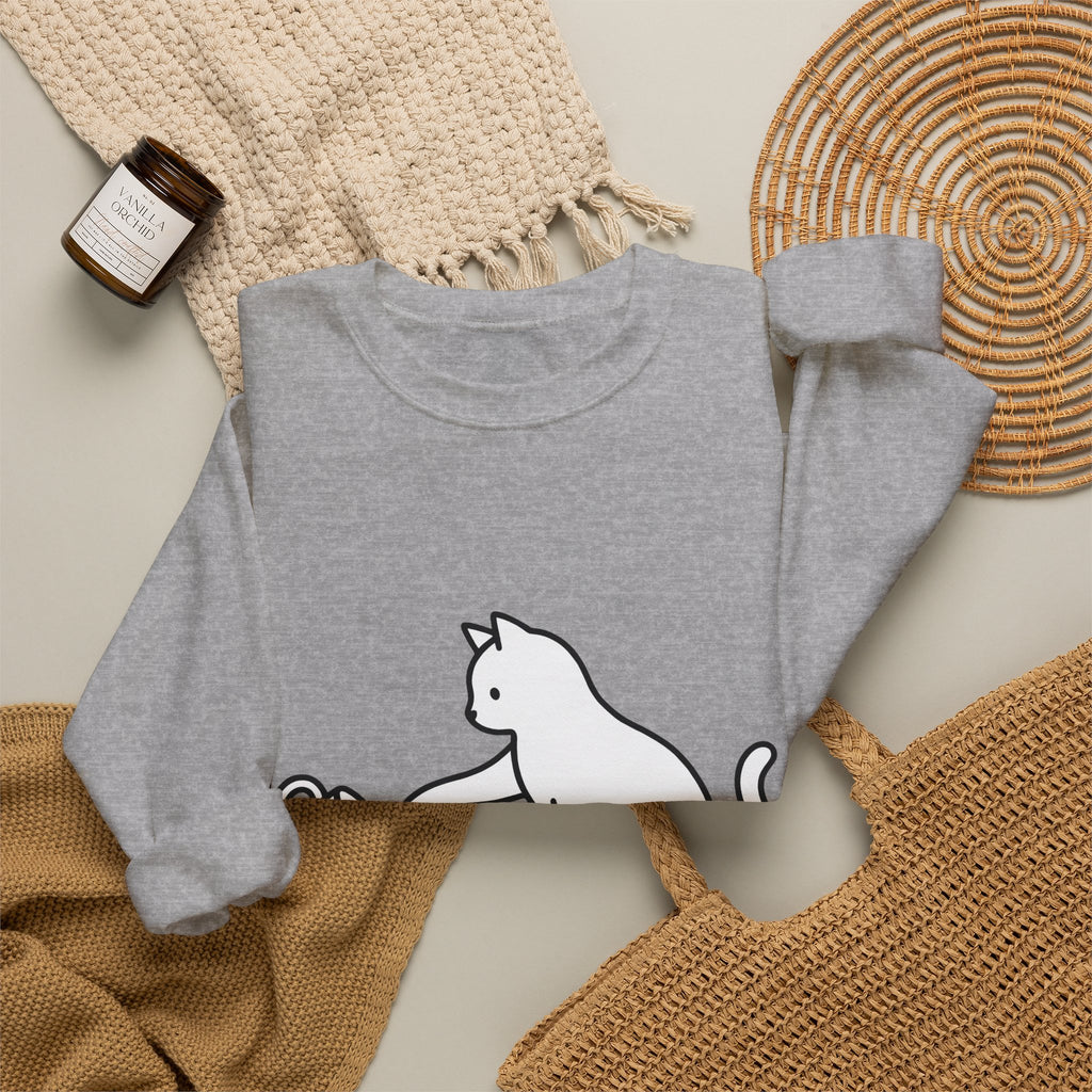 Cat Sweatshirt Cat Joke Gift Women Simple Sweatshirt Kitten Sweatshirt Feline Fan Cat Sweatshirt Humor Graphic Sketch Sweatshirt Sweatshirt