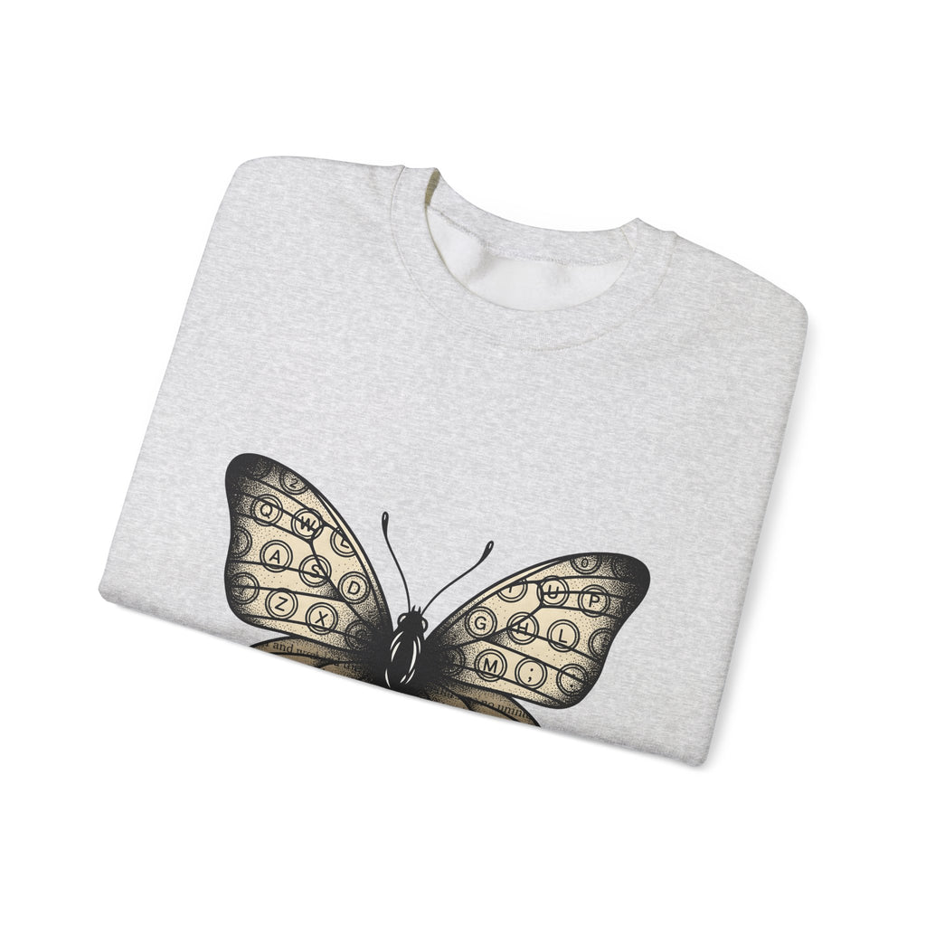 Butterfly Design Sweatshirt Moms Environment Gift Women Sketch Sweatshirt Butterfly Sweatshirt Motherhood Fan Illustration Graphic Cartoon Keyboard Keys