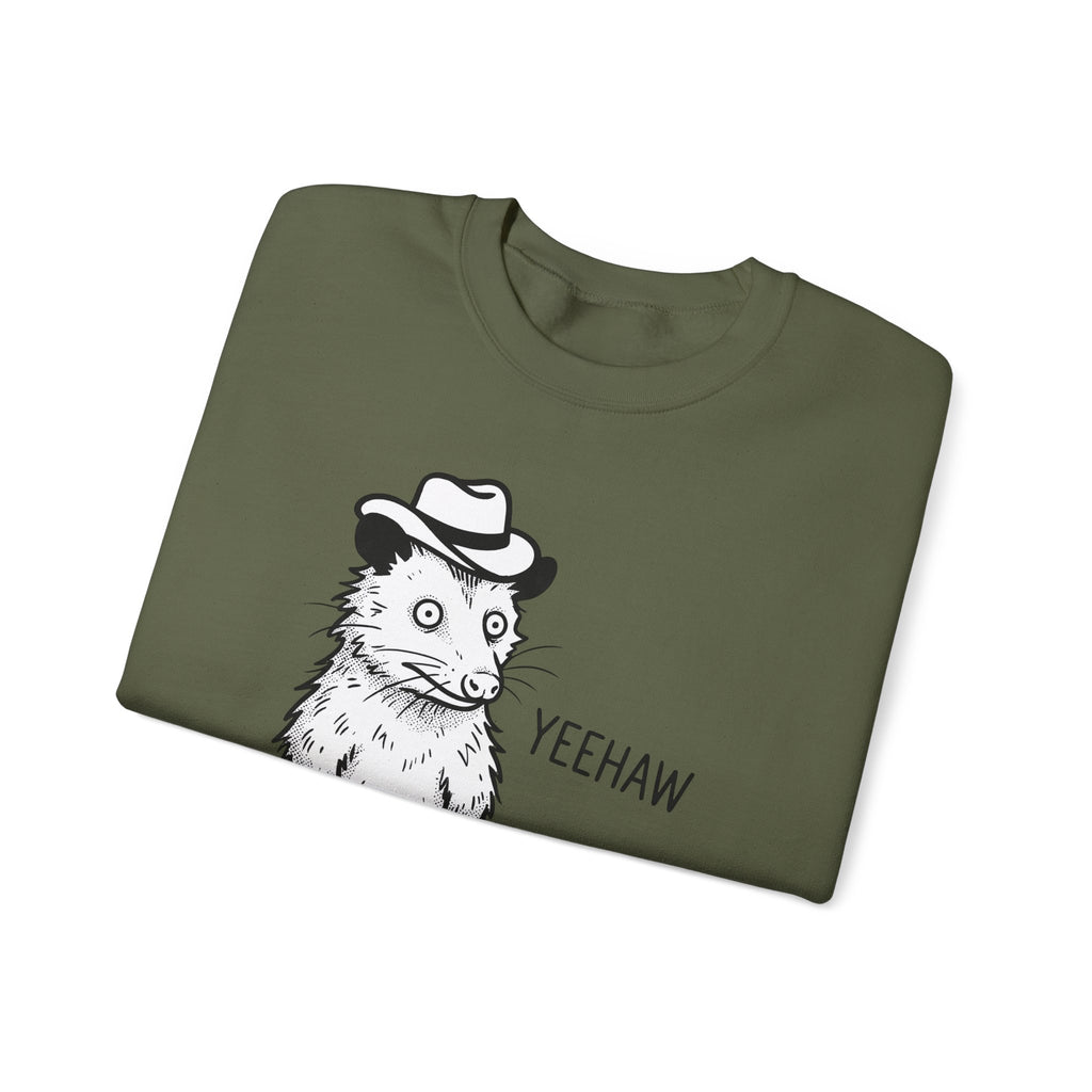 Possum Western Hat Sweatshirt Cowgirl Pet Gift Women Line Art Sweatshirt Opossum Sweatshirt Cowboy Fan Animal Illustration Graphic Hand Drawn Western Hat