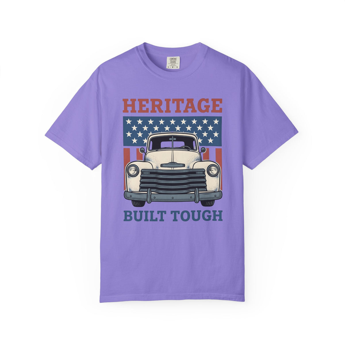 Antique Lorry T-Shirt America Liberty Gift Women Retro T-Shirt Truck T-Shirt Patriot Enthusiast Vintage T-Shirt Freedom Graphic Line Art Flag