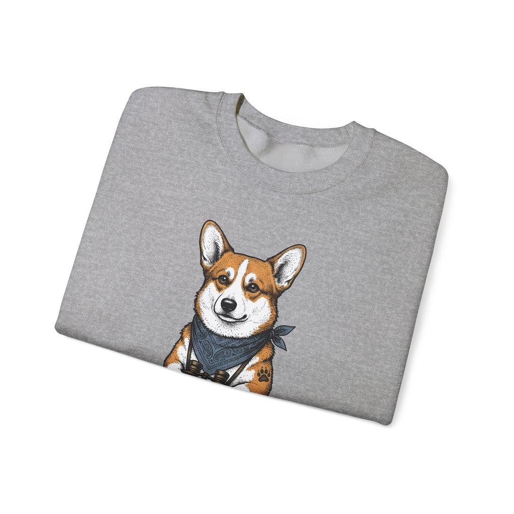 Corgi Puppy Sweatshirt Dog Pets Gift Women Sketch Sweatshirt Puppy Sweatshirt Dog Fan Pup Drawing Pet Graphic Retro Spyglass Sweatshirt
