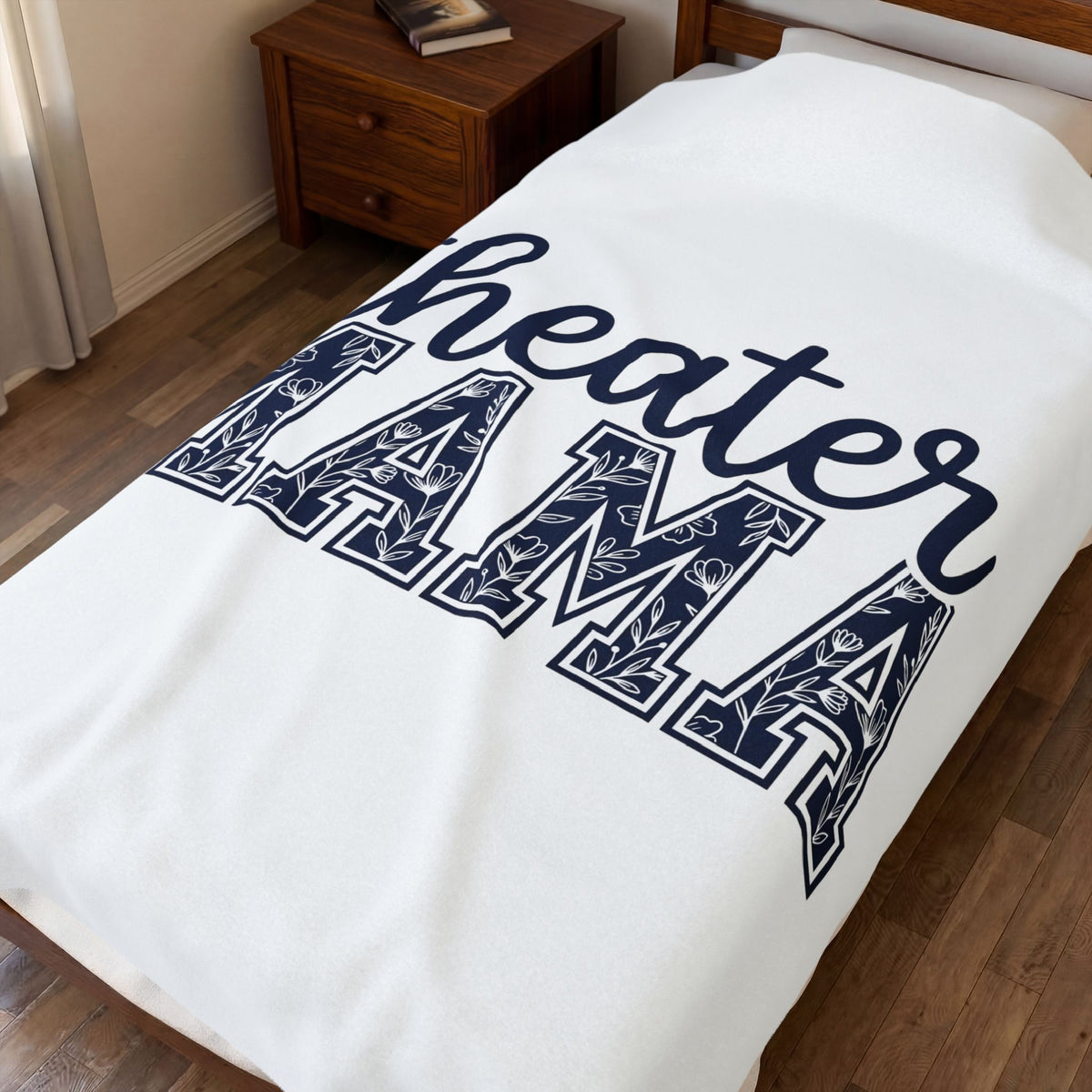 Flower Lettering Blanket Moms Plays Gift Women Strong Blanket Typography Blanket Motherhood Fan Bold Blanket Theater Graphic Contemporary Blossoms