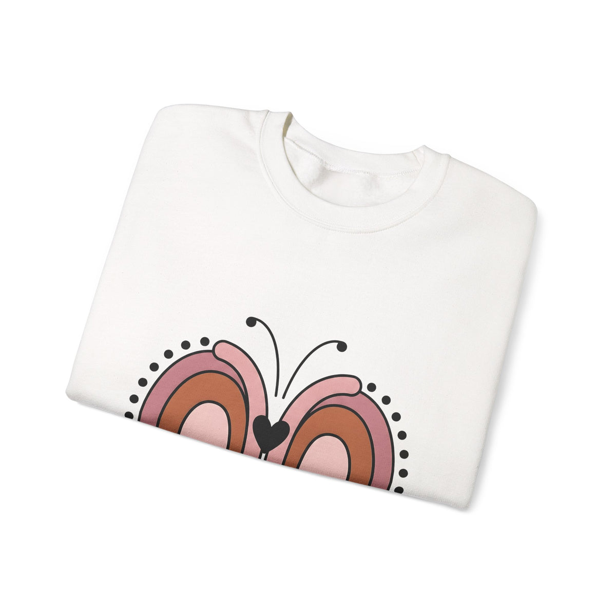 Rainbow Butterfly Sweatshirt Moms Family Gift Women Boho Sweatshirt Butterfly Sweatshirt Motherhood Enthusiast Hippie Sweatshirt Clan Graphic Minimalist Heart