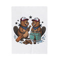 Beaver Pair Blanket Funny Outdoors Gift Women Comic Blanket Beaver Blanket Humor Fan Cartoon Blanket Adventure Graphic Retro Ice Chest Blanket