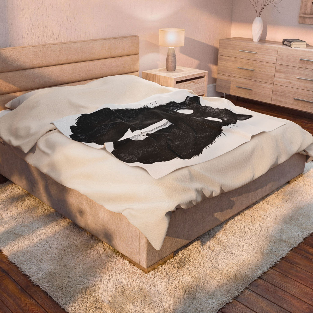Black Cat Blanket Cat Gothic Gift Women Sketch Blanket Kitty Blanket Feline Fan Cat Illustration Graphic Minimalist Arrow Blanket