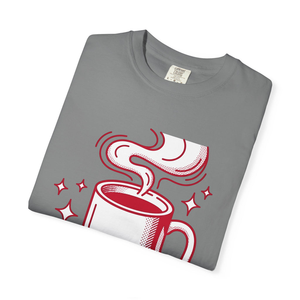 Coffee Cup T-Shirt St. Valentine's Day Coffee Gift Women Pop Art T-Shirt T-Shirt T-Shirt Valentine Fan Pop Art T-Shirt Coffee Design Retro Stars T-Shirt