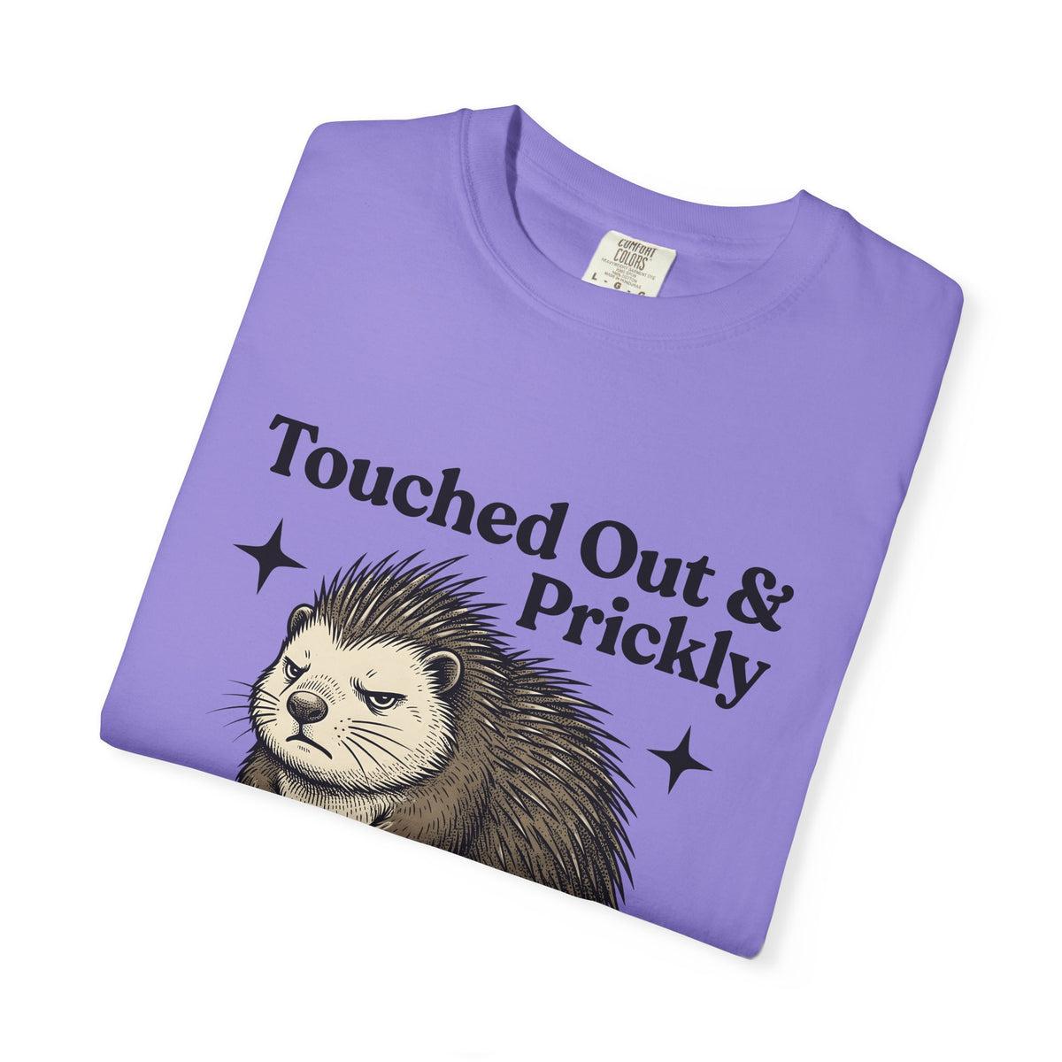 Grumpy Porcupine T-Shirt Moms Humor Gift Women Hand Drawn T-Shirt Quillpig T-Shirt Motherhood Fan Illustrated Graphic T-Shirt Vintage Stars T-Shirt