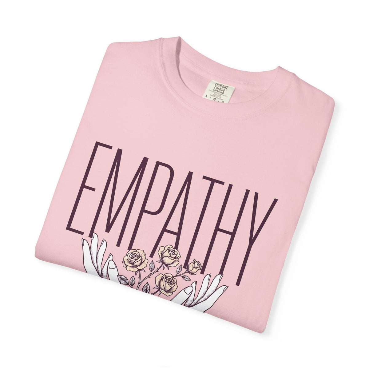 Hands Blossoms T-Shirt Nurses Healing Gift Women Natural T-Shirt Floral T-Shirt Nurse Enthusiast Organic T-Shirt Recovery Graphic Airy Rose Stem