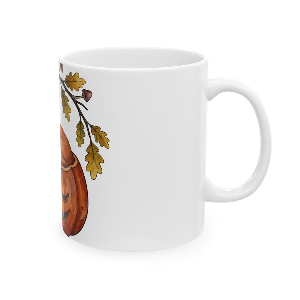 Fox Squash Mug Halloween Wildlife Gift Women Painting Mug Gourd Mug Spooky Fan Artistic Mug Animal Graphic Sketch Fall Foliage