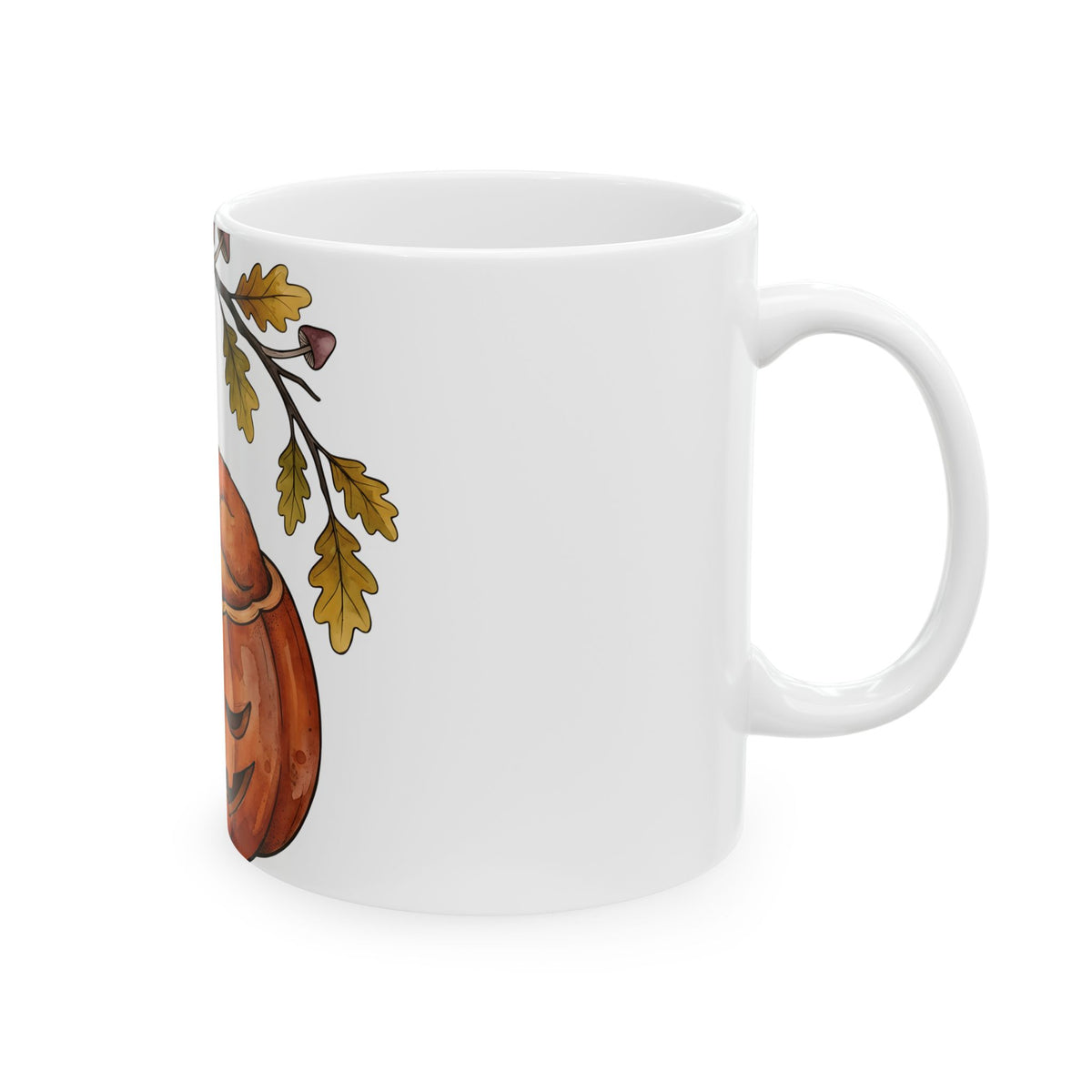 Fox Squash Mug Halloween Wildlife Gift Women Painting Mug Gourd Mug Spooky Fan Artistic Mug Animal Graphic Sketch Fall Foliage