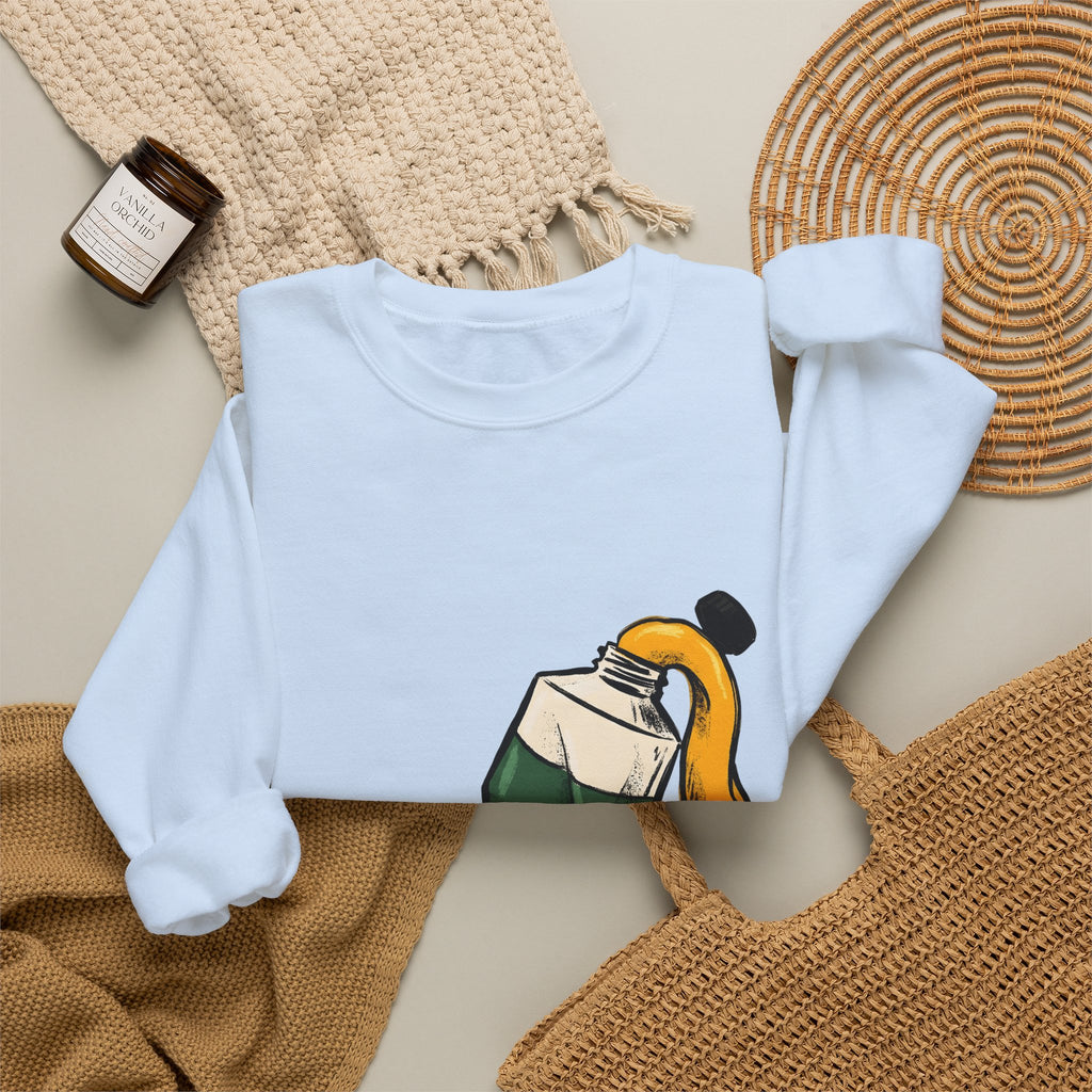 Paint Tube Sweatshirt Art Canvas Gift Women Cartoon Sweatshirt Paint Tube Sweatshirt Artist Fan Artistic Sweatshirt Canvas Graphic Line Art Paint Splash Sweatshirt