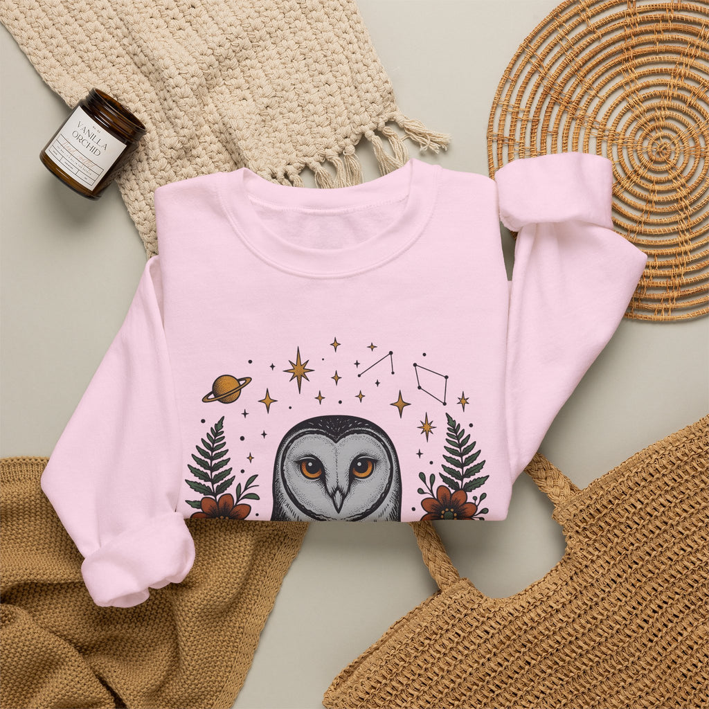 Owl Sun Boho Chic Nature Gift Boho Hoot Bohemian Fan Hippie Environmental Vintage Floral Sweatshirt