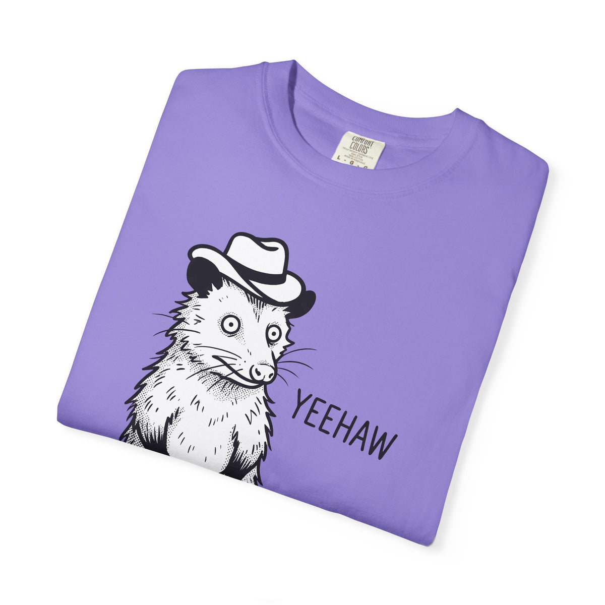 Possum Western Hat T-Shirt Cowgirl Pet Gift Women Line Art T-Shirt Opossum T-Shirt Cowboy Fan Animal Illustration Graphic Hand Drawn Western Hat