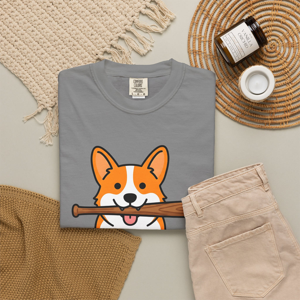 Corgi Pet T-Shirt Dog Funny Gift Women Animation T-Shirt Puppy T-Shirt Dog Fan Cartoon T-Shirt Humor Graphic Manga Bat Ball T-Shirt