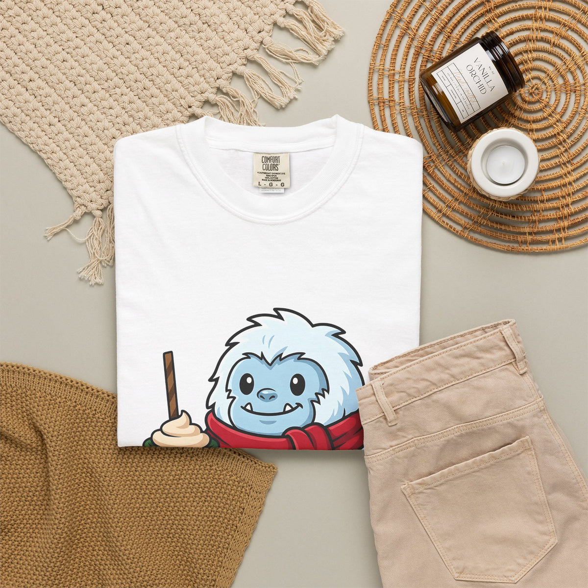 Abominable Snowman Christmas Holiday Gift Comic Yeti Xmas Fan Cartoon Holiday Chibi T-Shirt