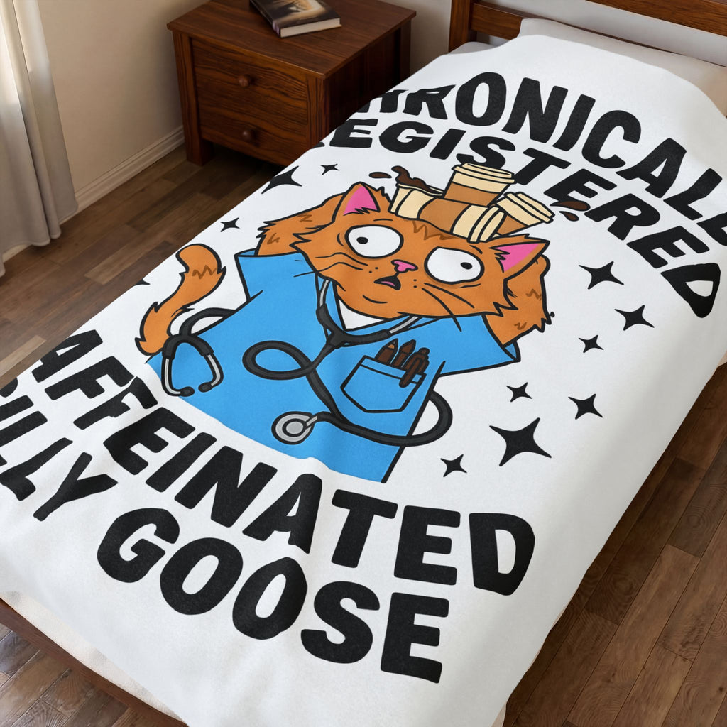 Nurse Cat Blanket Nurses Animal Gift Women Cartoon Blanket Kitty Cat Blanket Nursing Enthusiast Comic Blanket Pet Graphic Hand Drawn Coffee Cups