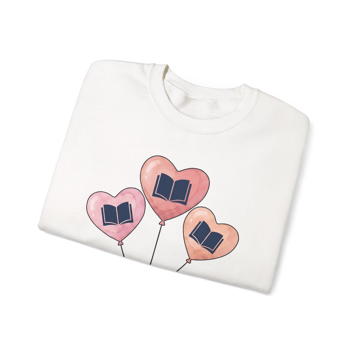 Love Balloon Sweatshirt Cute Books Gift Women Paint Sweatshirt Balloon Sweatshirt Adorable Fan Artistic Sweatshirt Literary Graphic Sketch Novel Sweatshirt