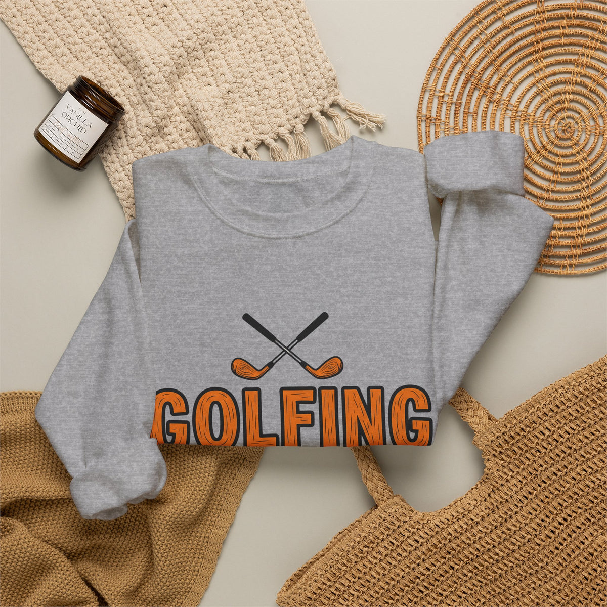 Golf Stick Sweatshirt Golf Squad Gift Women Graphic Sweatshirt Golf Club Sweatshirt Golfer Fan Illustrated Sweatshirt Team Graphic Hand Drawn Golf Orb Sweatshirt