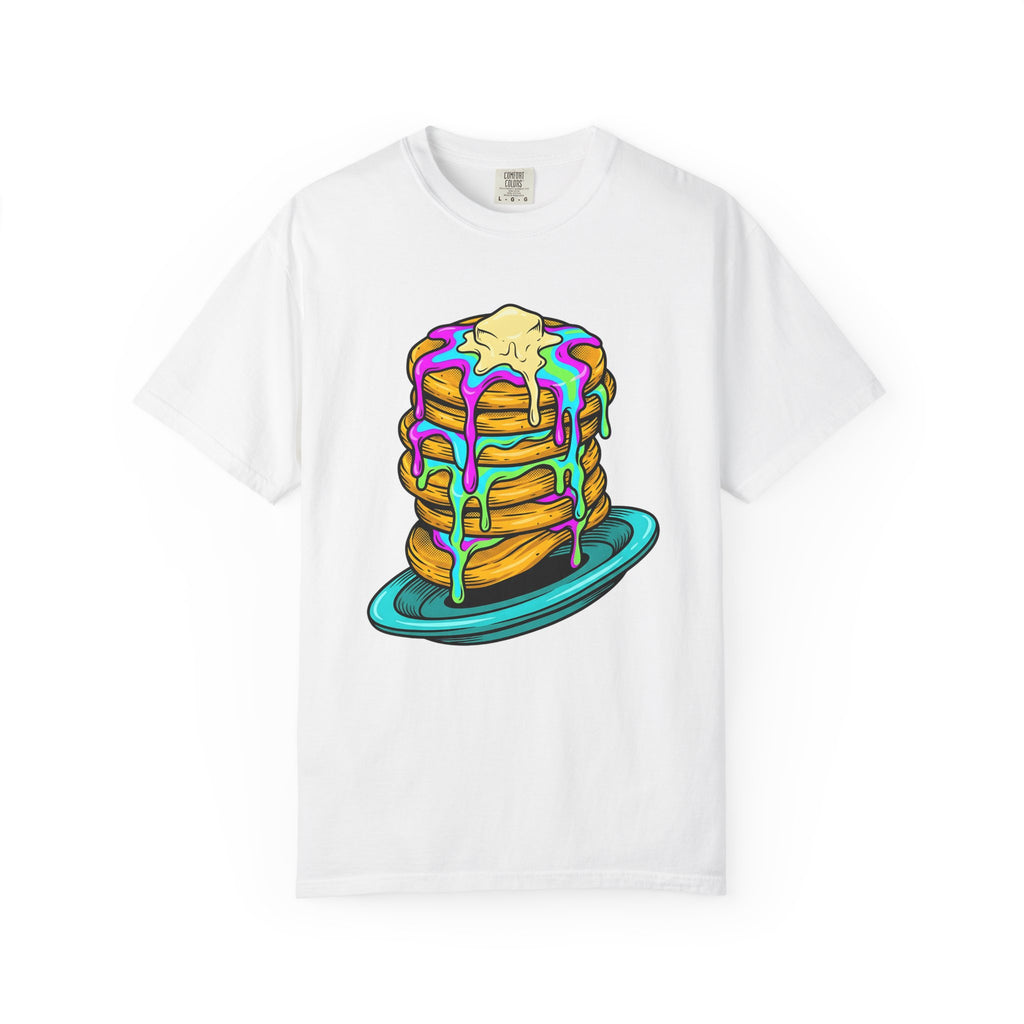 Pancake Tower T-Shirt Desserts Brunch Gift Women Cartoon T-Shirt Stack T-Shirt Sweets Fan Cute T-Shirt Breakfast Graphic Vintage Honey T-Shirt