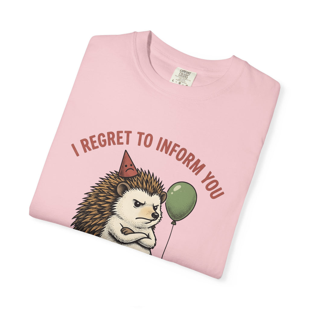 Hedgehog Art T-Shirt Funny Creatures Gift Women Whimsical T-Shirt Porcupine T-Shirt Humor Fan Cartoon T-Shirt Animal Graphic Sketch Balloon T-Shirt