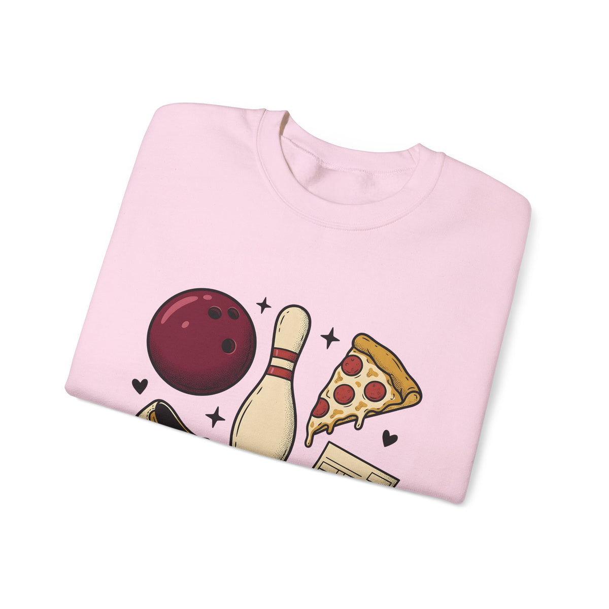 Bowling Ball Pins Sweatshirt Bowling Cuisine Gift Women Classic Sweatshirt Bowling Pins Sweatshirt Bowler Fan Vintage Sweatshirt Food Graphic Old School