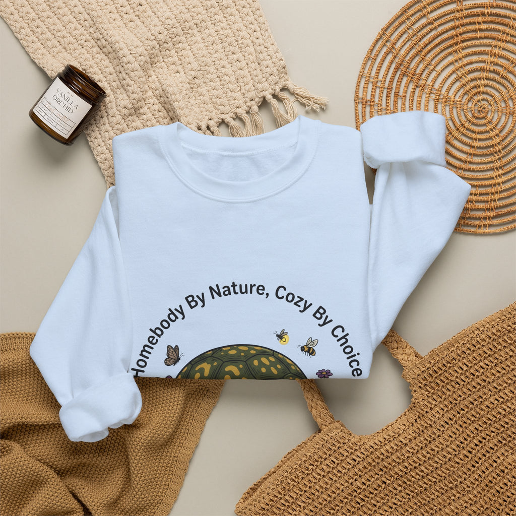 Turtle Cozy Sweatshirt Funny Animal Gift Women Whimsical Sweatshirt Turtle Sweatshirt Humor Fan Cartoon Sweatshirt Wildlife Graphic Hand Drawn Flowers Sweatshirt