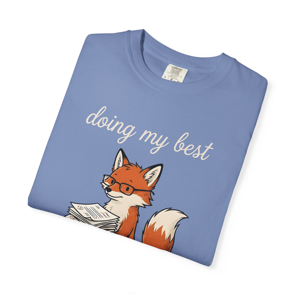Fox Glasses T-Shirt Teacher Animal Gift Women Cute T-Shirt Spectacles T-Shirt Educator Enthusiast Adorable T-Shirt Wildlife Graphic Hand Drawn