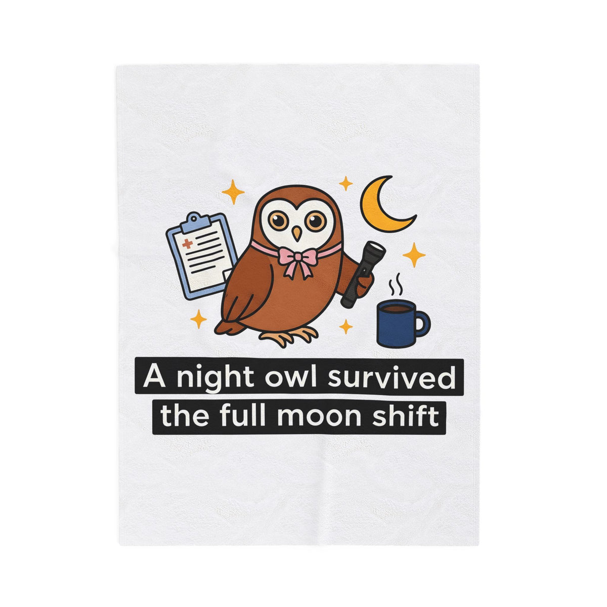 Owl Nurses Espresso Gift Comic Owl Blanket