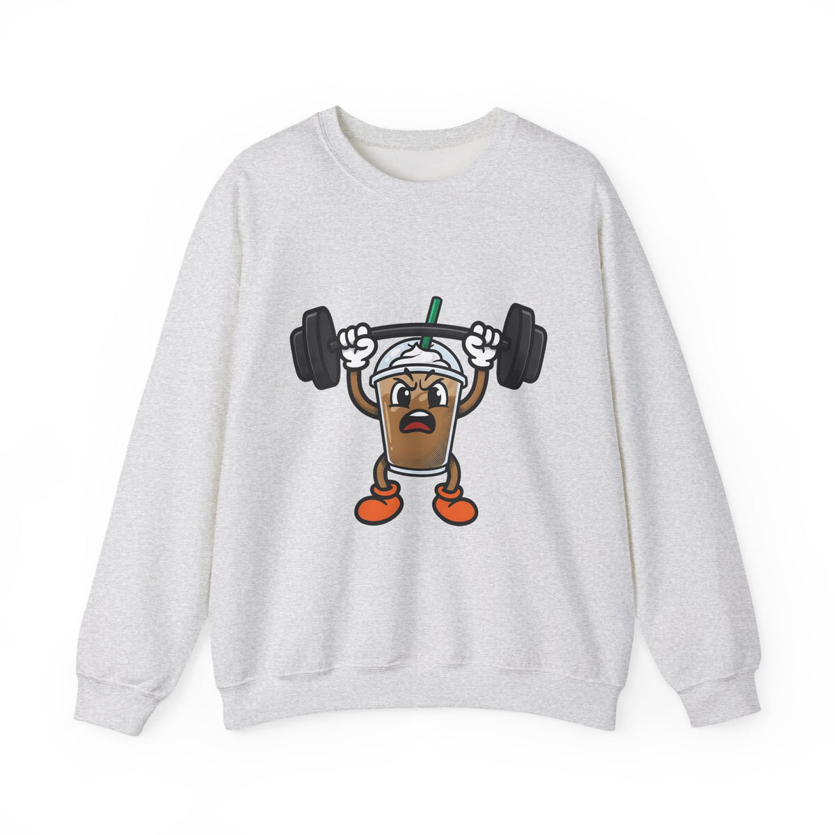 Latte Cup Icon Sweatshirt Coffee Exercise Gift Women Caricature Sweatshirt Coffee Sweatshirt Sweatshirt Coffee Fan Fitness Graphic Sweatshirt Pop Art Gym Weight