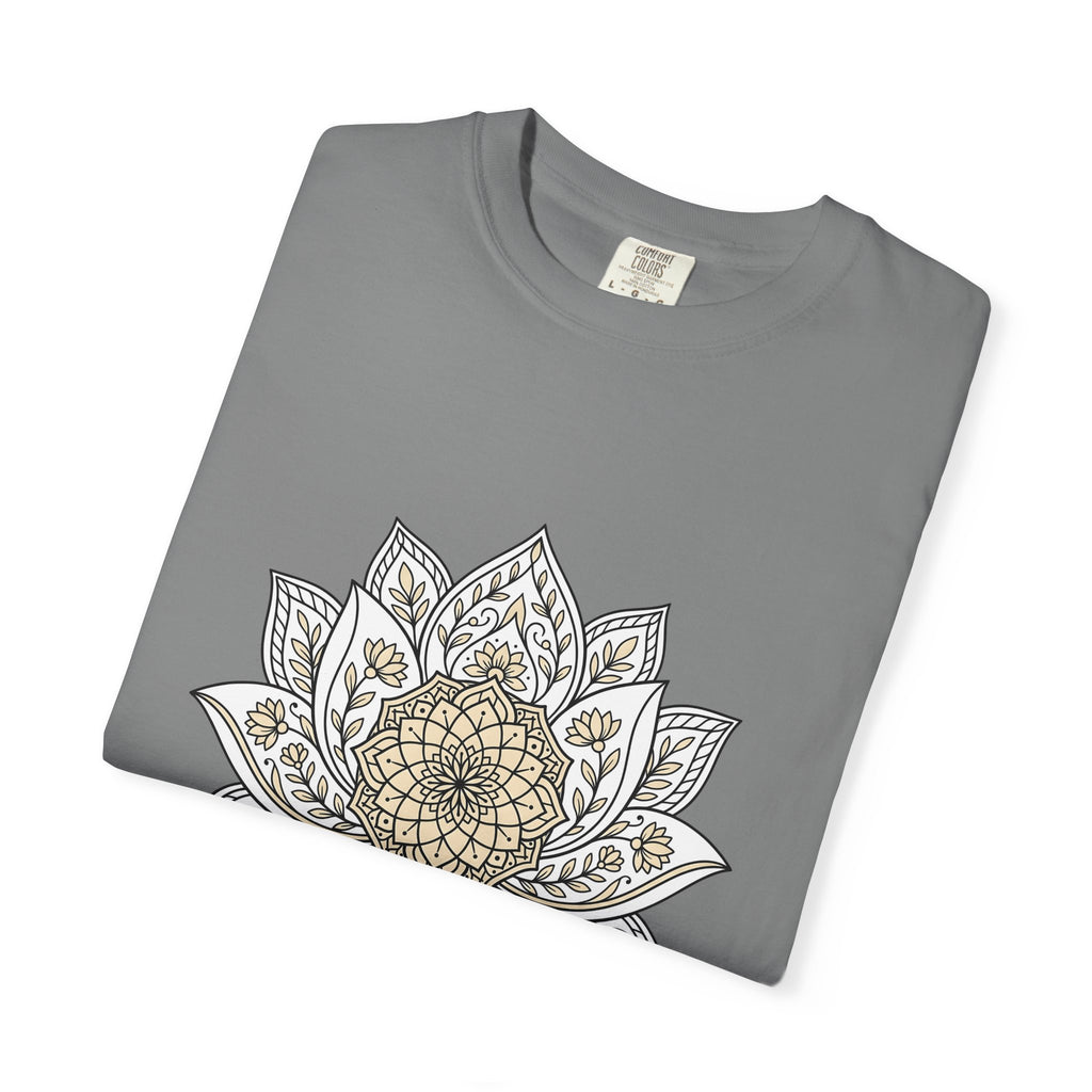 Mandala Bloom T-Shirt Boho Chic Mindfulness Gift Women Folk T-Shirt Flower T-Shirt Bohemian Enthusiast Tribal T-Shirt Meditation Graphic Clean