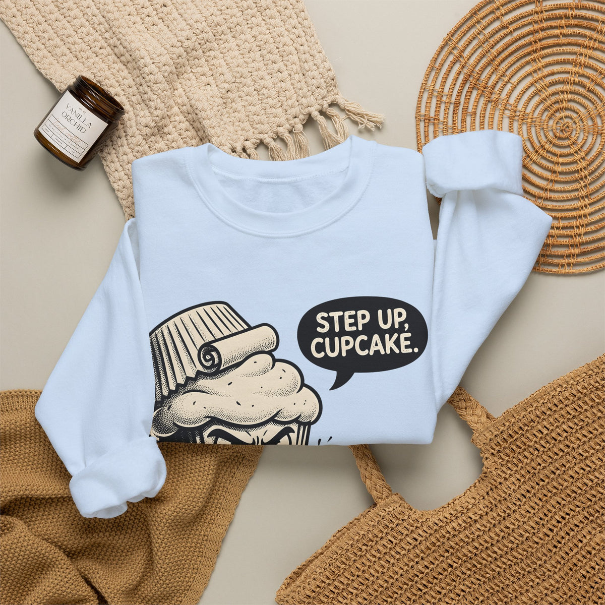 Cake Character Sweatshirt Desserts Satire Gift Women Anime Sweatshirt Pastry Sweatshirt Dessert Fan Manga Sweatshirt Parody Graphic Hand Drawn Speech Cloud