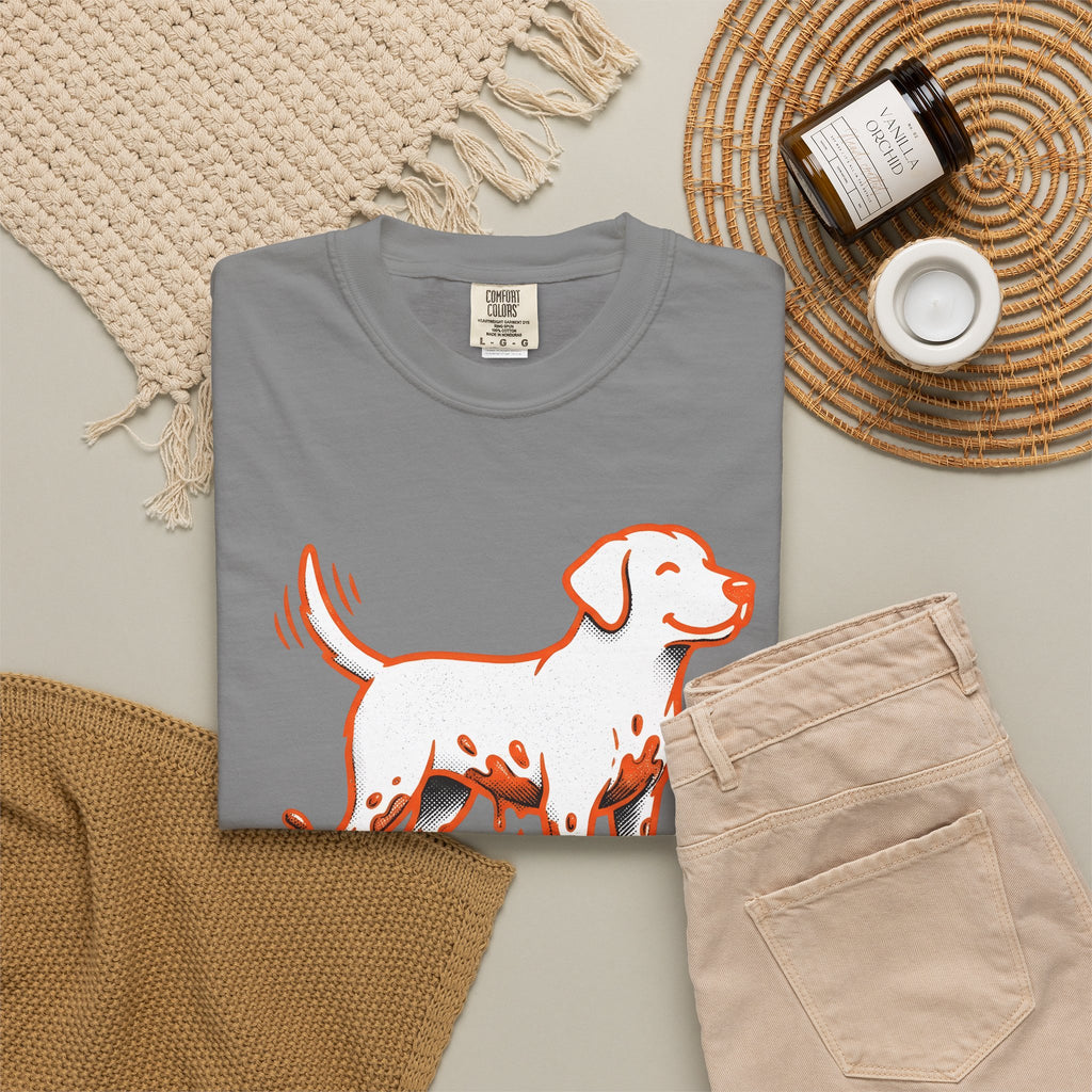 Cute Dog T-Shirt Dog Companion Gift Women Graphic T-Shirt Puppy T-Shirt Dog Owner Fan Canine Graphic Design Pet Sketch Earth T-Shirt