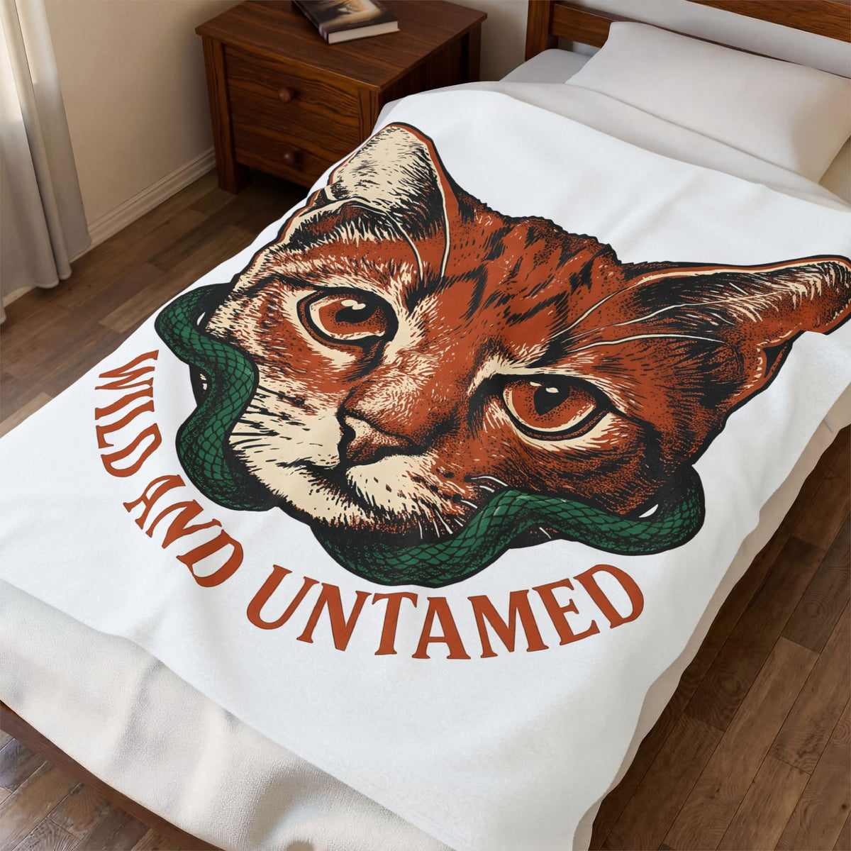 Kitten Face Blanket Cat Wildlife Gift Women Retro Blanket Kitten Blanket Cat Fan Feline Blanket Vintage Graphic Animal Illustration Sketch Serpent
