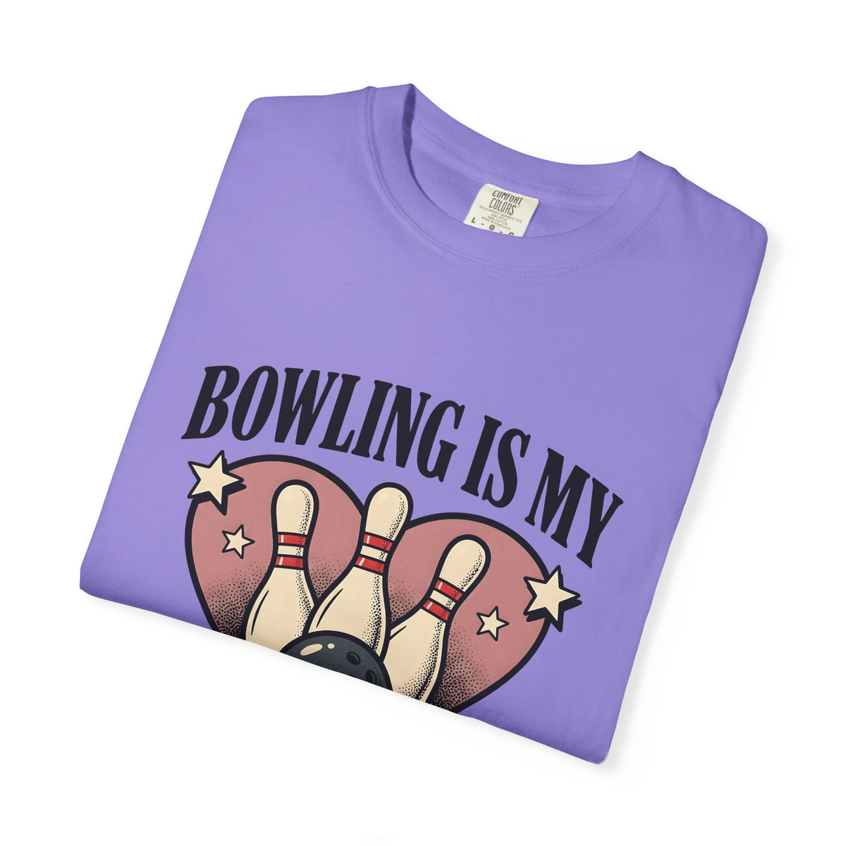 Bowling Pins Ball T-Shirt Bowling Humor Gift Women Vintage T-Shirt Bowling Ball T-Shirt Bowler Fan Distressed T-Shirt Funny Graphic Retro Heart