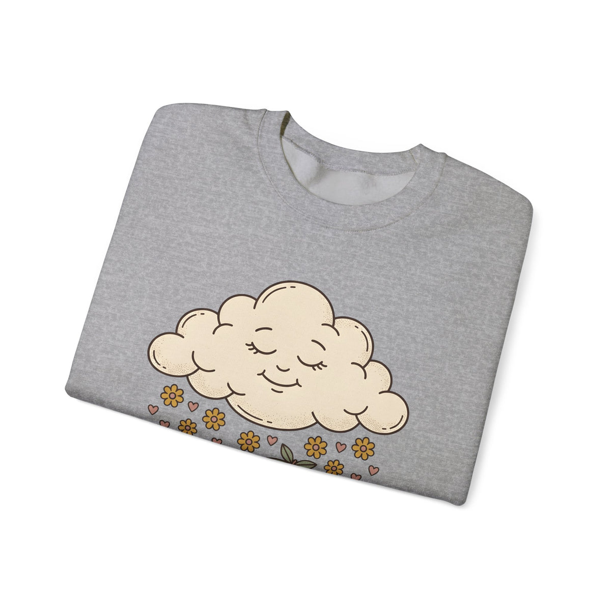 Joyful Cloud Sweatshirt Boho Chic Encouragement Gift Women Cartoon Sweatshirt Cloud Sweatshirt Bohemian Fan Illustrated Graphic Sweatshirt Hand Drawn Bloom