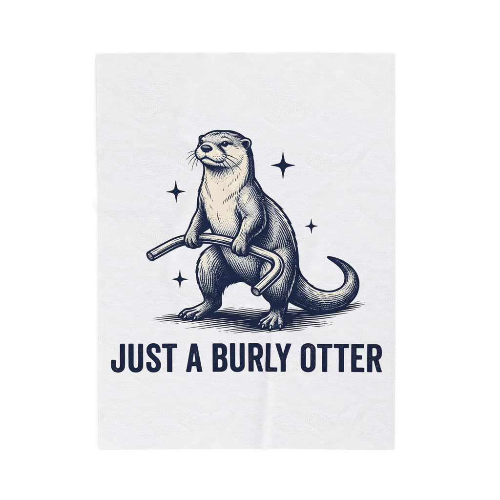 Strong Otter Blanket Funny Animal Gift Women Vintage Blanket Otter Blanket Humor Fan Retro Blanket Wildlife Graphic Hand Drawn Stars Blanket
