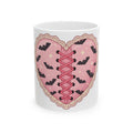 Heart Bat Mug Halloween Gothic Gift Women Kawaii Mug Heartbeat Mug Horror Fan Dark Mug Gothic Graphic Pastel Lace Mug